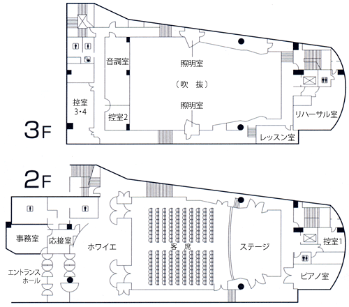 アピカホールの館内マップ