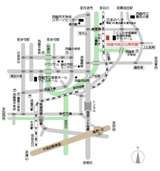 西脇市岡之山美術館の地図